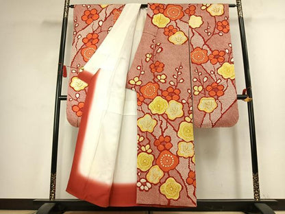 平和屋着物▼豪華振袖　総絞り　舞花文　正絹　逸品　AABK7501fy