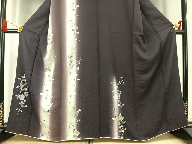 平和屋着物●訪問着　花唐草文　暈し染め　金銀彩　正絹　逸品　AABK7505fy