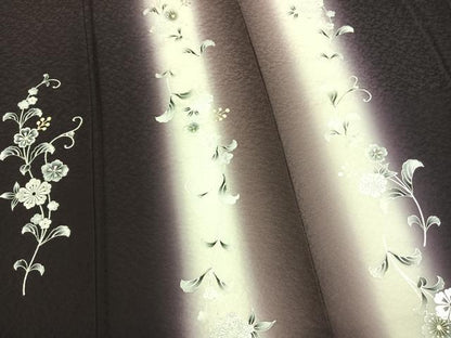 平和屋着物●訪問着　花唐草文　暈し染め　金銀彩　正絹　逸品　AABK7505fy