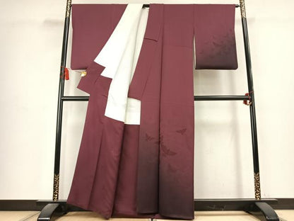 平和屋着物●染色作家　斉藤三才　訪問着　三才鳥　暈し染め　正絹　逸品　AABK7507fy
