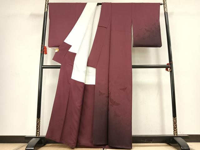 平和屋着物●染色作家　斉藤三才　訪問着　三才鳥　暈し染め　正絹　逸品　AABK7507fy