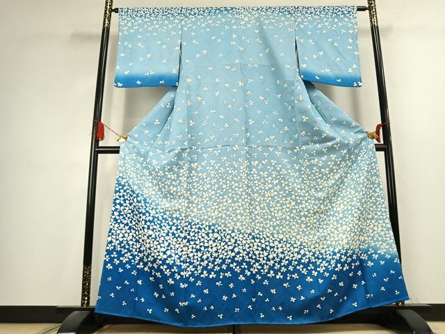 平和屋着物●訪問着　舞花文　暈し染め　正絹　逸品　AABK7516fy