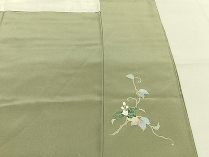 平和屋着物●訪問着　友禅　枝花文　暈し染め　正絹　逸品　AABK7519fy