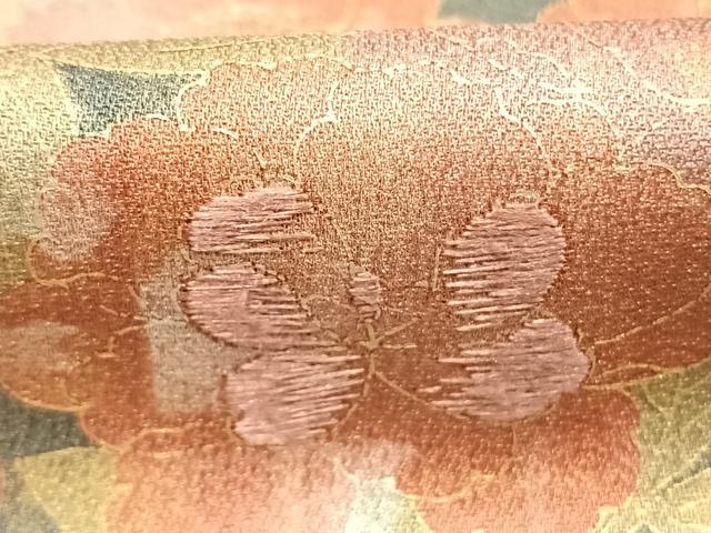 平和屋着物●訪問着　刺繍　雪輪花文　金銀彩　正絹　逸品　AABK7520fy