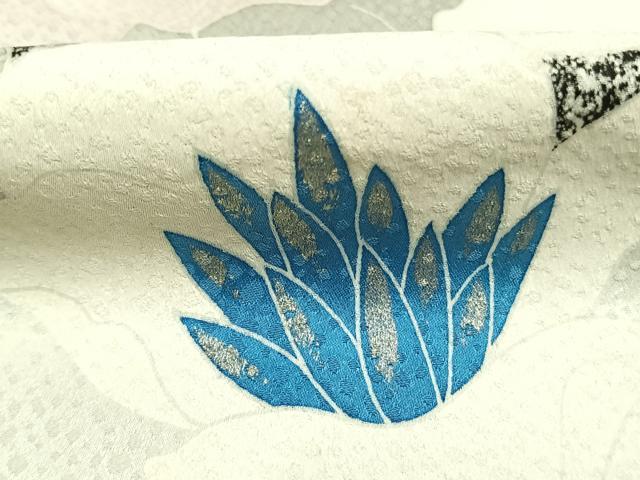 平和屋着物●日本工芸会正会員　京友禅作家　清水光美　訪問着　草花文　たたき染め　金銀彩　正絹　逸品　AABK7524fy