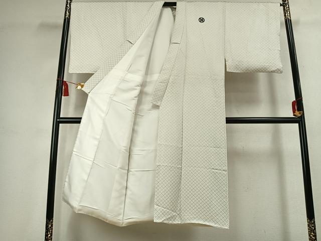 平和屋着物●男性　色紋付　羽織セット　菱文　正絹　逸品　AABK7525fy