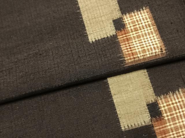 平和屋着物●上質な紬　色紙重ね文　正絹　逸品　AABK7527fy