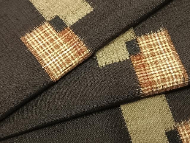 平和屋着物●上質な紬　色紙重ね文　正絹　逸品　AABK7527fy