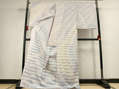 平和屋着物●訪問着　紬地　抽象文様　暈し染め　仮絵羽　正絹　逸品　未使用　AABK7529fy
