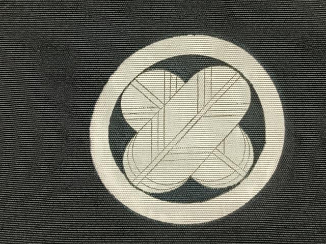 平和屋着物●男性　黒紋付　羽織セット　正絹　逸品　AABK7532fy