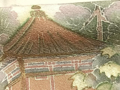 平和屋着物●訪問着　風景樹林文　暈し染め　金彩　正絹　逸品　AABK7537fy