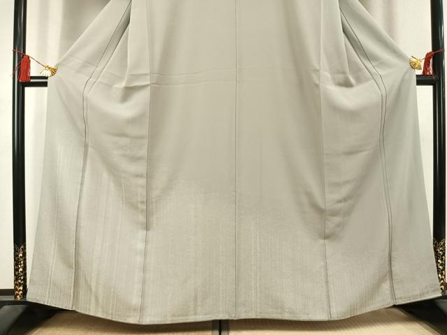 平和屋着物●訪問着　寿光織　縞　銀糸　正絹　逸品　AABK7538fy