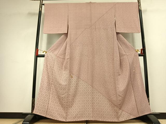 平和屋着物●日本工芸会正会員　中儀延　加賀小紋　江戸小紋　訪問着　吉祥花文　正絹　逸品　AABK7541fy