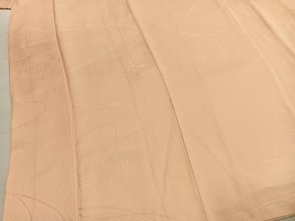 平和屋着物●上質な色無地　雲取り紐地紋　雄黄色　正絹　逸品　AABK7542fy