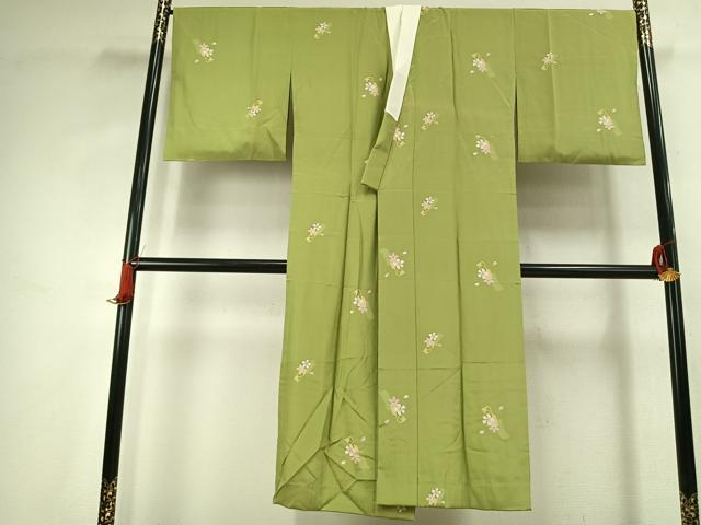 平和屋着物●長襦袢　無双仕立て　舞桜文　ますいわ屋扱い　正絹　逸品　AABK7544fy