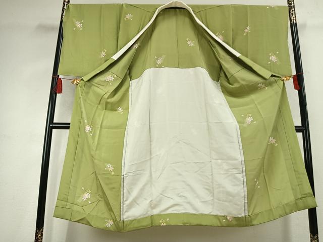 平和屋着物●長襦袢　無双仕立て　舞桜文　ますいわ屋扱い　正絹　逸品　AABK7544fy