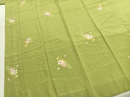 平和屋着物●長襦袢　無双仕立て　舞桜文　ますいわ屋扱い　正絹　逸品　AABK7544fy