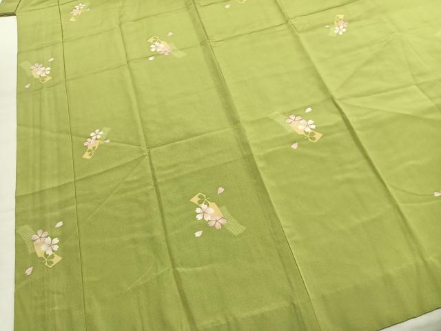 平和屋着物●長襦袢　無双仕立て　舞桜文　ますいわ屋扱い　正絹　逸品　AABK7544fy