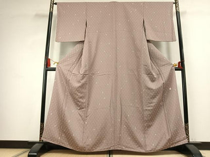 平和屋着物●上質な小紋　作家物　舞桜文　正絹　逸品　AABK7545fy