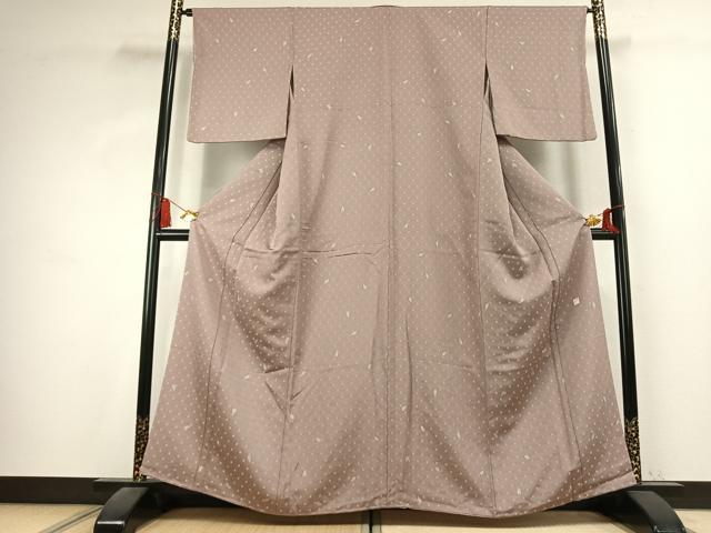平和屋着物●上質な小紋　作家物　舞桜文　正絹　逸品　AABK7545fy