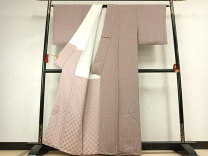 平和屋着物●上質な小紋　作家物　舞桜文　正絹　逸品　AABK7545fy