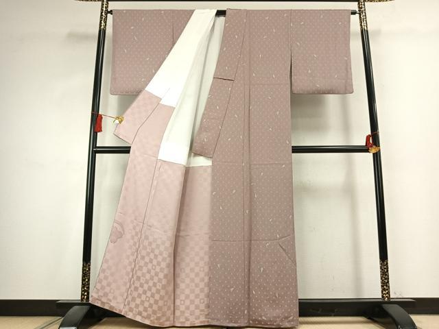 平和屋着物●上質な小紋　作家物　舞桜文　正絹　逸品　AABK7545fy