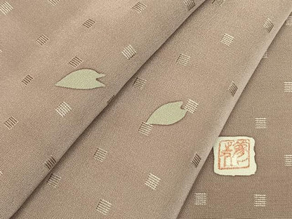 平和屋着物●上質な小紋　作家物　舞桜文　正絹　逸品　AABK7545fy