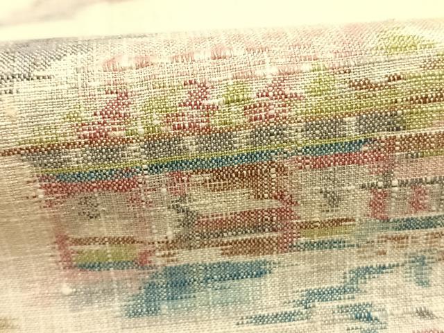 平和屋着物●小千谷紬　風景文　高島屋扱い　正絹　逸品　AABK7548fy