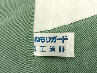 平和屋着物●上質な色無地　薄萌葱色　正絹　逸品　未使用　AABK7550fy