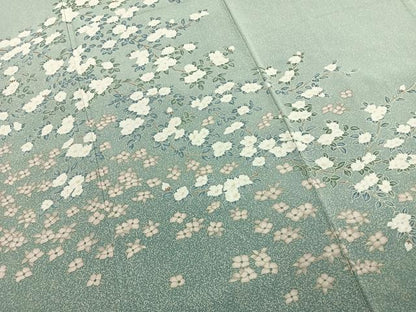 平和屋着物●訪問着　枝花文　暈し染め　金彩　正絹　逸品　AABK7554fy