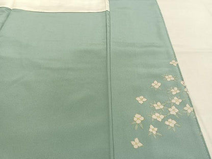 平和屋着物●訪問着　枝花文　暈し染め　金彩　正絹　逸品　AABK7554fy