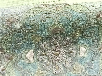 平和屋着物●訪問着　中国三大刺繍　汕頭刺繍　スワトウ刺繍　総刺繍　吉祥花文　暈し染め　金糸　さが美扱い　正絹　逸品　AABK7557fy