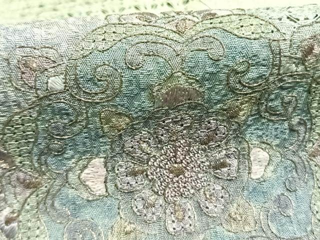 平和屋着物●訪問着　中国三大刺繍　汕頭刺繍　スワトウ刺繍　総刺繍　吉祥花文　暈し染め　金糸　さが美扱い　正絹　逸品　AABK7557fy