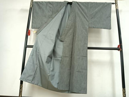 平和屋着物●男性　紬　縞　正絹　逸品　AABK7558fy