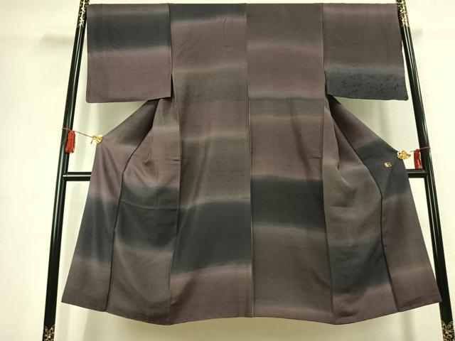 平和屋着物●男性　紬　作家物　霞文　正絹　逸品　AABK7559fy