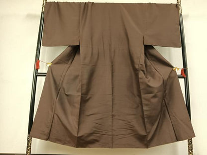 平和屋着物●男性　色無地　涅色　キングサイズ　洗える着物　AABK7561fy