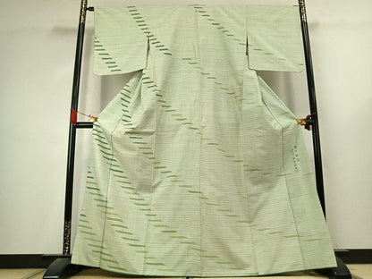 平和屋着物●五代目・諏訪好風　訪問着　紬地　野々花染　抽象文様　正絹　逸品　AABK7565fy