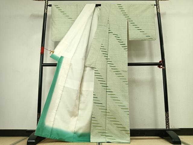 平和屋着物●五代目・諏訪好風　訪問着　紬地　野々花染　抽象文様　正絹　逸品　AABK7565fy