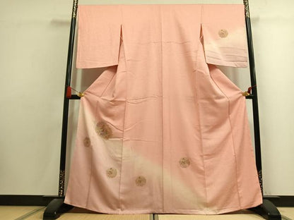 平和屋着物●訪問着　中国三大刺繍　汕頭刺繍　スワトウ刺繍　総刺繍　雪輪花文　暈し染め　正絹　逸品　AABK7571fy