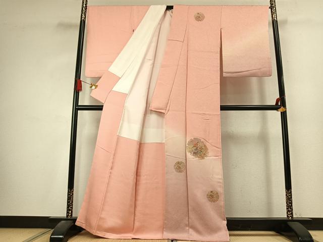 平和屋着物●訪問着　中国三大刺繍　汕頭刺繍　スワトウ刺繍　総刺繍　雪輪花文　暈し染め　正絹　逸品　AABK7571fy