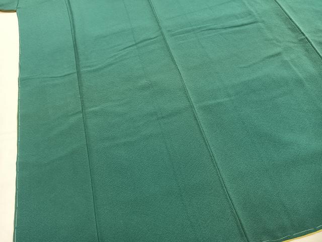 平和屋着物●豪華振袖　色無地　花緑青色　正絹　逸品　未使用　AABK7573fy