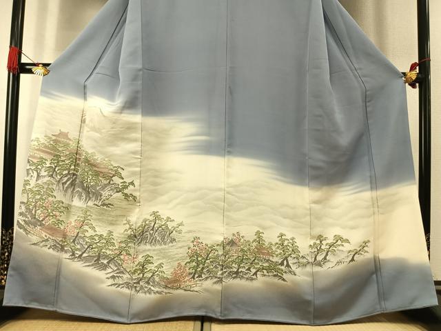 平和屋着物●豪華色留袖　寿光織　風景文　暈し染め　金糸　正絹　逸品　AABK7574fy