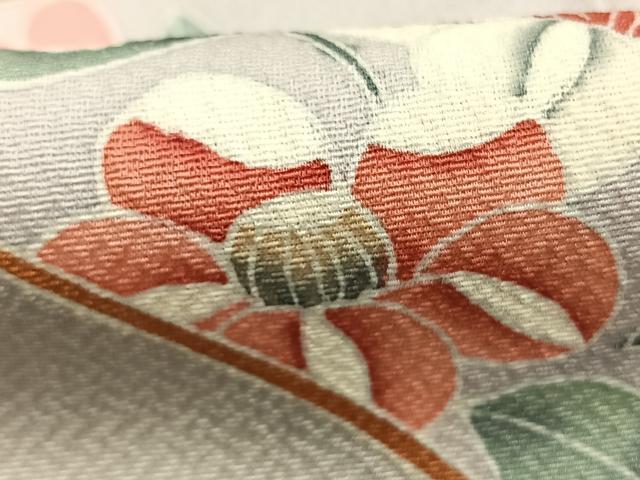 平和屋着物●訪問着　友禅　扇面花蝶文　暈し染め　正絹　逸品　AABK7580fy