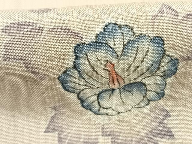 平和屋着物●上質な小紋　紬地　辻が花　正絹　逸品　AABK7584fy