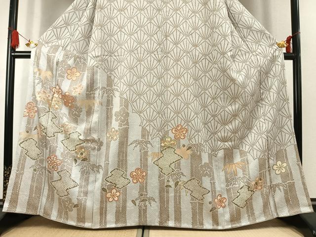 平和屋着物●訪問着　竹　梅　金彩　正絹　逸品　AABK7586fy
