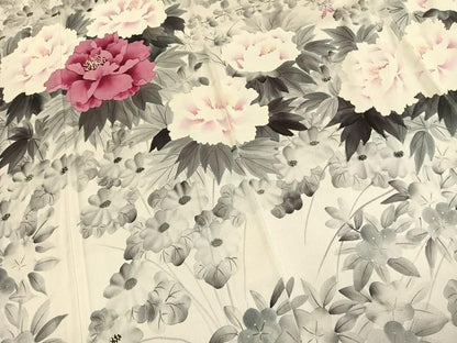 平和屋着物●豪華振袖　手描き　草花文　やまと誂製　正絹　逸品　AABK7587fy