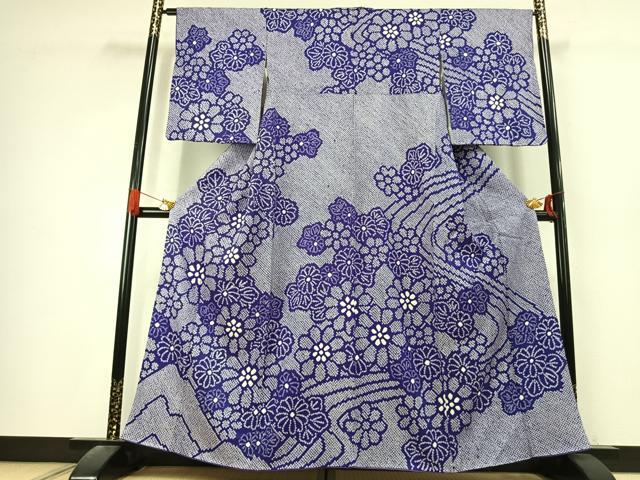 平和屋着物●訪問着　総絞り　舞花文　正絹　逸品　AABK7591fy