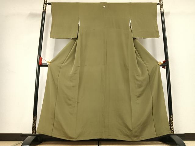 平和屋着物●上質な色無地　根岸色　正絹　逸品　AABK7594fy