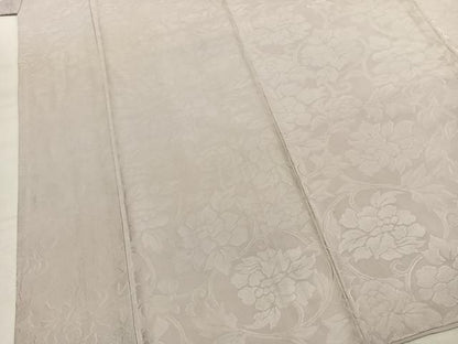 平和屋着物●上質な色無地　花唐草地紋　桜鼠色　正絹　逸品　AABK7597fy