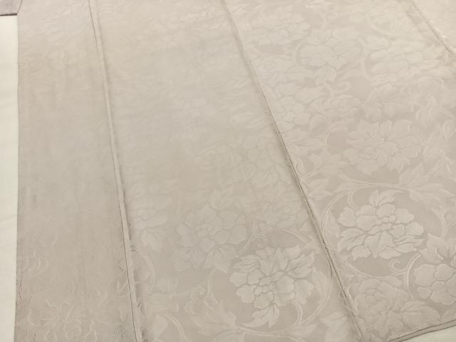 平和屋着物●上質な色無地　花唐草地紋　桜鼠色　正絹　逸品　AABK7597fy